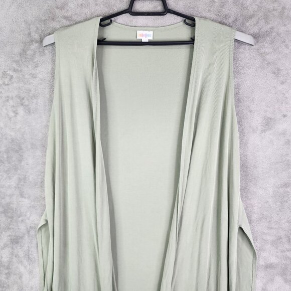 Women's Light Green LuLaRoe Sleeveless Open Front Duster Cardigan Vest Size M - Picture 4 of 13